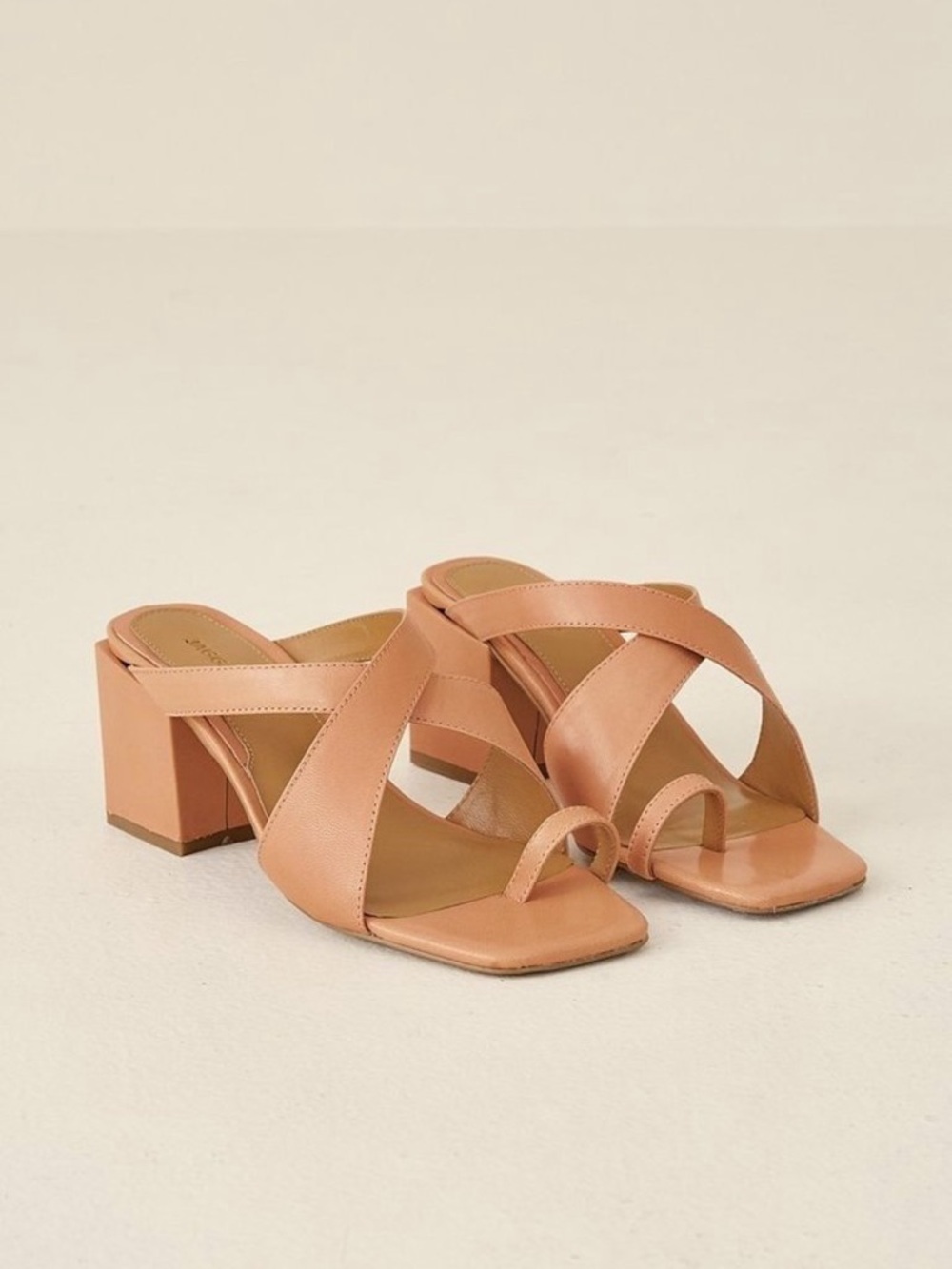 JAGGAR THE LABEL Strappy Tan Block Heel Sandals includes Dust Bag